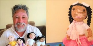 Vovô com vitiligo faz bonecas de crochê para que crianças se sintam bem com a aparência