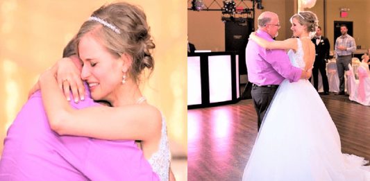 Noiva sobrevive à leucemia graças a um doador e dança valsa de casamento com ele