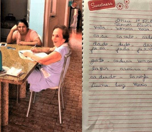 Professora aposentada de 92 anos tem melhoras na saúde ao alfabetizar sua cuidadora