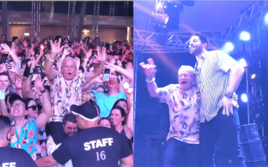 Idoso dançando em show de DJ Alok chama atenção e sobe no palco.