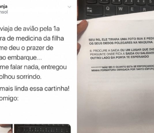 Carta de filha ensinando mãe a viajar de avião viraliza na internet