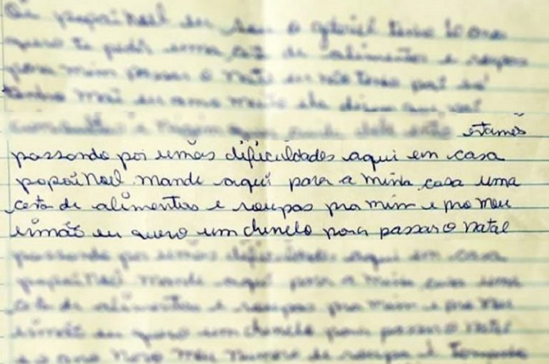 “É de cortar o coração” – Menino escreve carta comovente para Papai Noel!