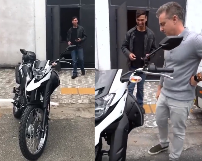 sensivel-mente.com - Motoboy que levou no colo mulher desconhecida na chuva ganha moto nova de presente