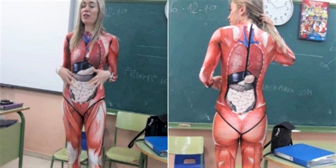 Professora viralizou nas redes sociais ao inovar na visualização da aula de anatomia