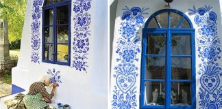 Avó tcheca de 90 anos transforma pequena vila em sua galeria de arte pintando flores em suas casas