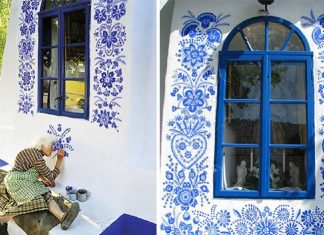 Avó tcheca de 90 anos transforma pequena vila em sua galeria de arte pintando flores em suas casas