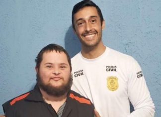 Rapaz com Síndrome de Down supera câncer e “vira” policial em Anápolis(GO)