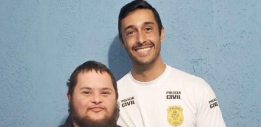 Rapaz com Síndrome de Down supera câncer e “vira” policial em Anápolis(GO)