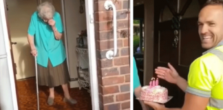 Vovó que morava sozinha recebeu uma surpresa dos coletores de lixo em seu 100º aniversário