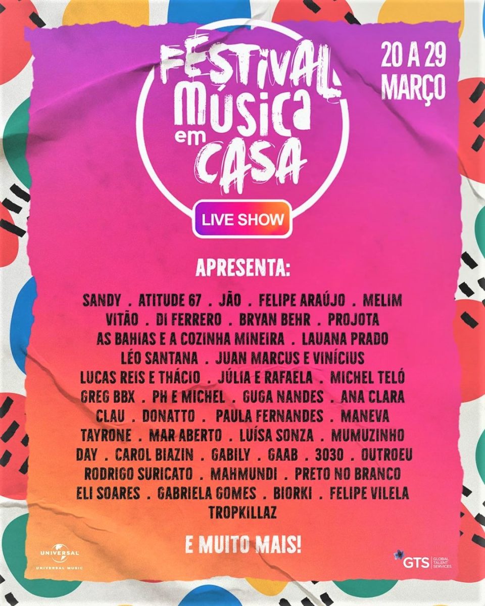 sensivel-mente.com - Artistas lançam o Festival de Música em casa com shows online de 43 artistas: Sandy se apresentará primeiro