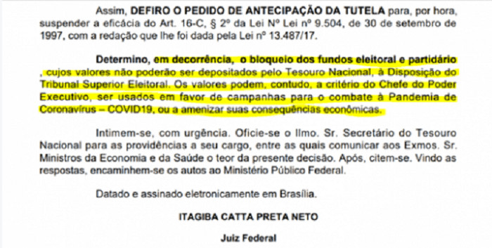 Boa Notícia! Juiz bloqueou fundos partidário e eleitoral e o destinou para os combates da COVID-19 sensivel-mente.com - Boa Notícia! Juiz bloqueou fundos partidário e eleitoral e o destinou para os combates da COVID-19