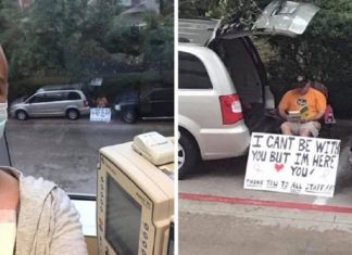 Impossibilitado de entrar no hospital, marido faz cartaz na rua para apoiar esposa em quimioterapia