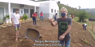 Sergio Meneguelli, Prefeito de Colatina faz o mutirão do isolamento para concluir uma escola.