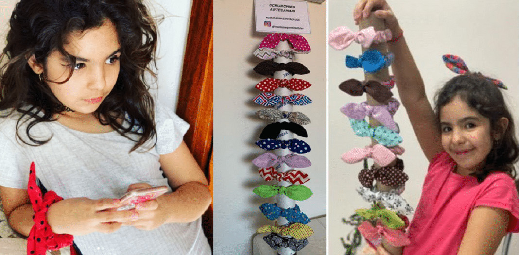 Menina de 9 anos doou R$ 2 mil à Santa Casa de MG com suas vendas de laços para cabelo