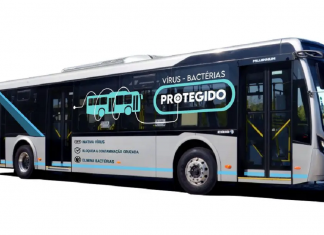 Ônibus recoberto com tecidos antivirais eficazes contra a covid-19  é aprovado em testes em SP.