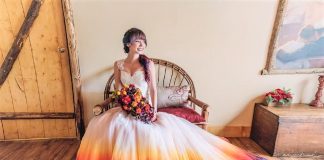 Artista inicia um negócio de vestidos de noiva coloridos depois que seu vestido de “ fogo” viralizou na internet