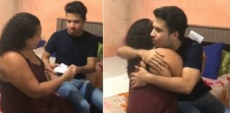 Filho recebeu seu 1º salário e fez uma surpresa emocionante para sua mãe: vídeo