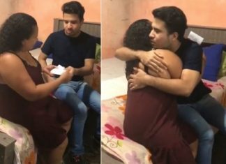 Filho recebeu seu 1º salário e fez uma surpresa emocionante para sua mãe: vídeo