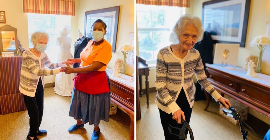 Com 107 anos ela já derrotou o coronavírus e a gripe espanhola. Ela é tão forte que dança para comemorar