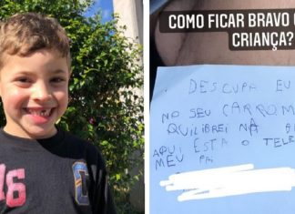 Menino risca um carro com sua bicicleta e deixa um bilhete comovente para o motorista