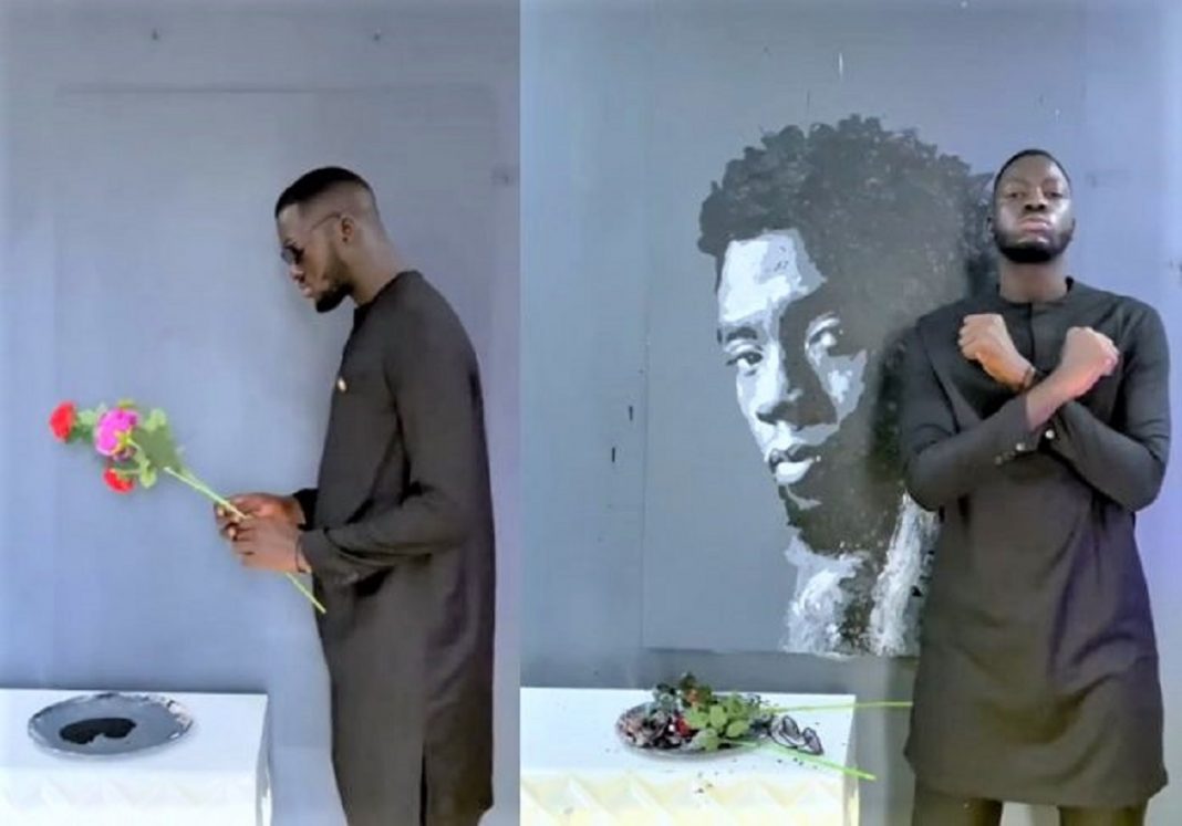 Com duas rosas, artista pintou o rosto de Chadwick Boseman e ficou de arrepiar: Vídeo