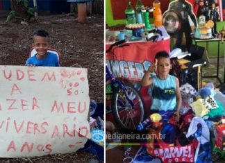 Veja vídeo emocionante : Depois de pedido emocionante em rodovia, garotinho ganha festa de aniversário!