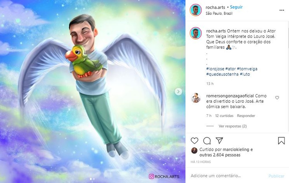 sensivel-mente.com - Fãs do eterno Louro José fazem homenagens a Tom Veiga nas Redes Sociais