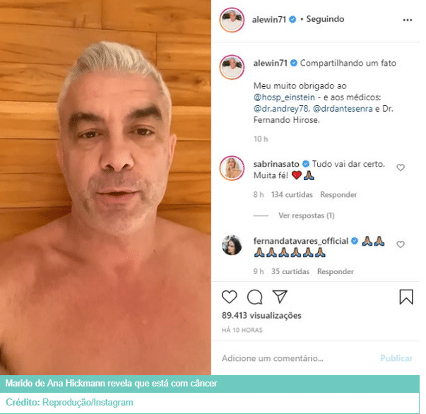 sensivel-mente.com - Marido de Ana Hickmann est&aacute; com c&acirc;ncer: Ela se diz &ldquo;otimista com o tratamento&rdquo;