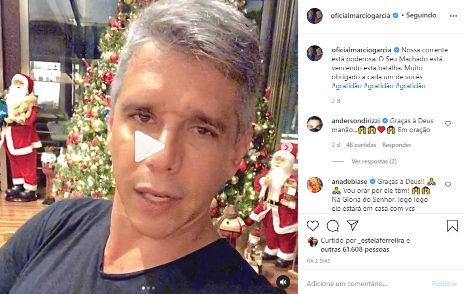 sensivel-mente.com - Marcio Garcia agradece a poderosa corrente de ora&ccedil;&atilde;o feita pelo seu pai e d&aacute; not&iacute;cias positivas