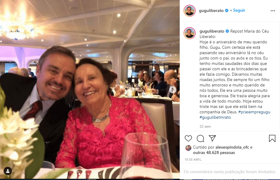 sensivel-mente.com - M&atilde;e de Gugu Liberato fala sobre a pessoa que recebeu o cora&ccedil;&atilde;o do filho: &ldquo;Queria escutar de perto&rdquo;
