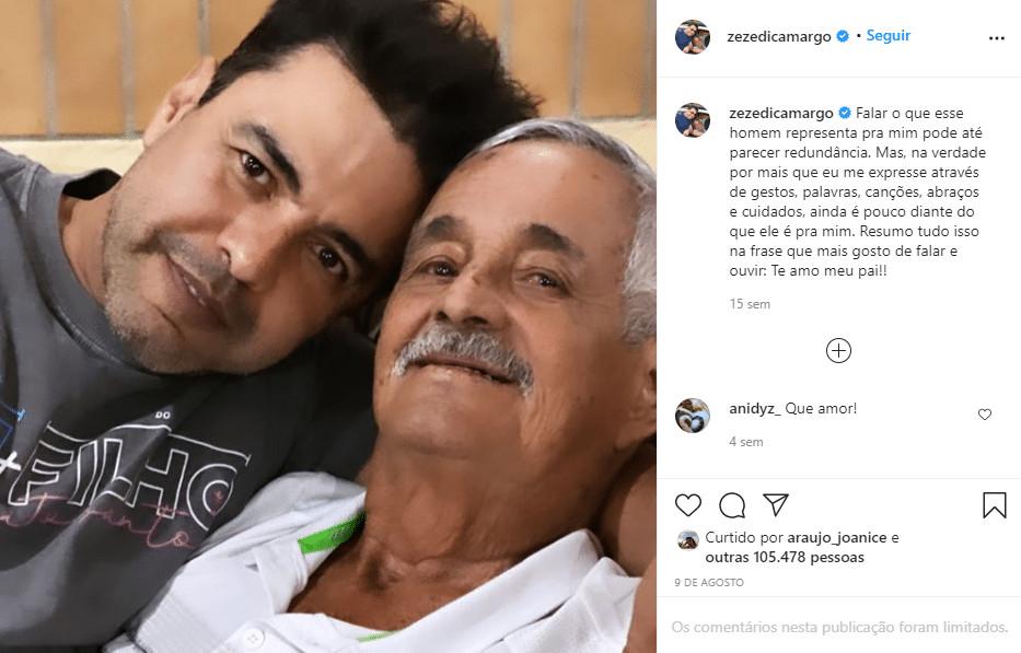 sensivel-mente.com - PAI DE ZEZ&Eacute; DI CAMARGO E LUCIANO MORRE AOS 83 ANOS.