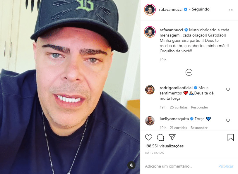sensivel-mente.com - Filho de Vanusa, Rafael Vannucci, vela o corpo da m&atilde;e e posta v&iacute;deo de agradecimento: &ldquo;Minha guerreira Partiu! &rdquo;