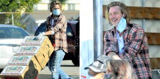 Brad Pitt foi fotografado levando comida e ajuda aos necessitados. Ele colabora sem se exibir