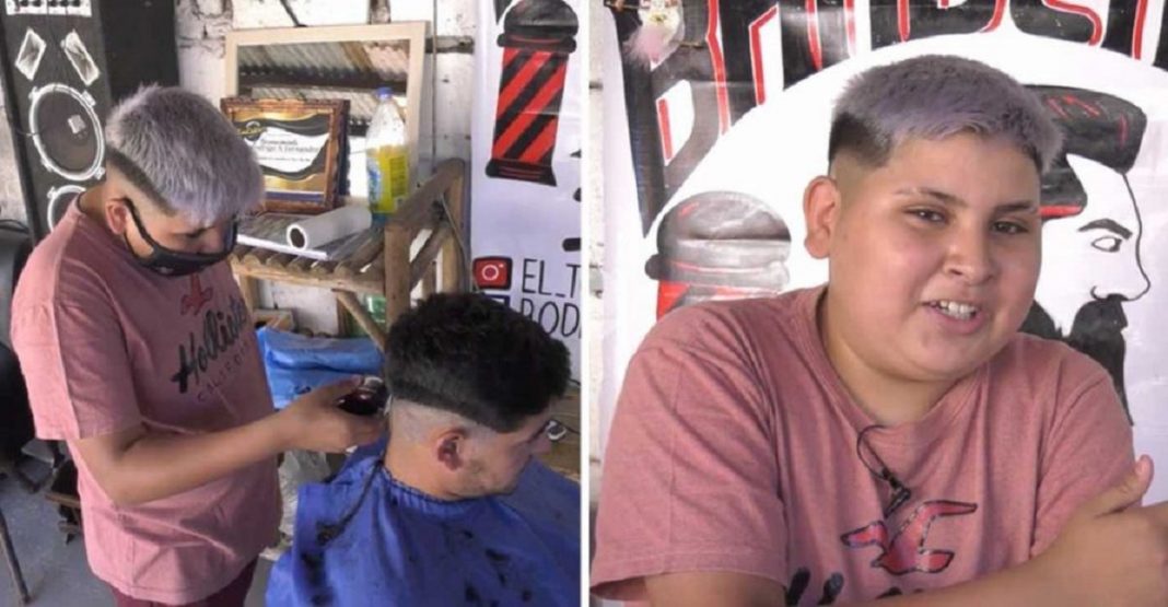 Um menino de 13 anos se tornou barbeiro e agora tem sua própria barbearia