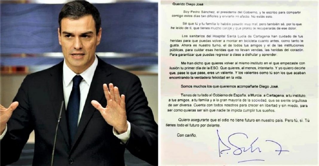 Presidente espanhol escreve carta a menino atacado por homofobia: “O ódio não tem futuro, mas você sim”