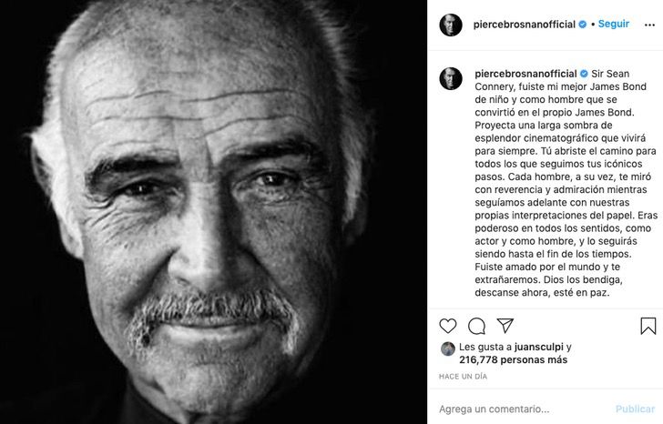 sensivel-mente.com - "Você foi meu melhor James Bond": Pierce Brosnan prestou uma bela homenagem a Sean Connery após sua partida