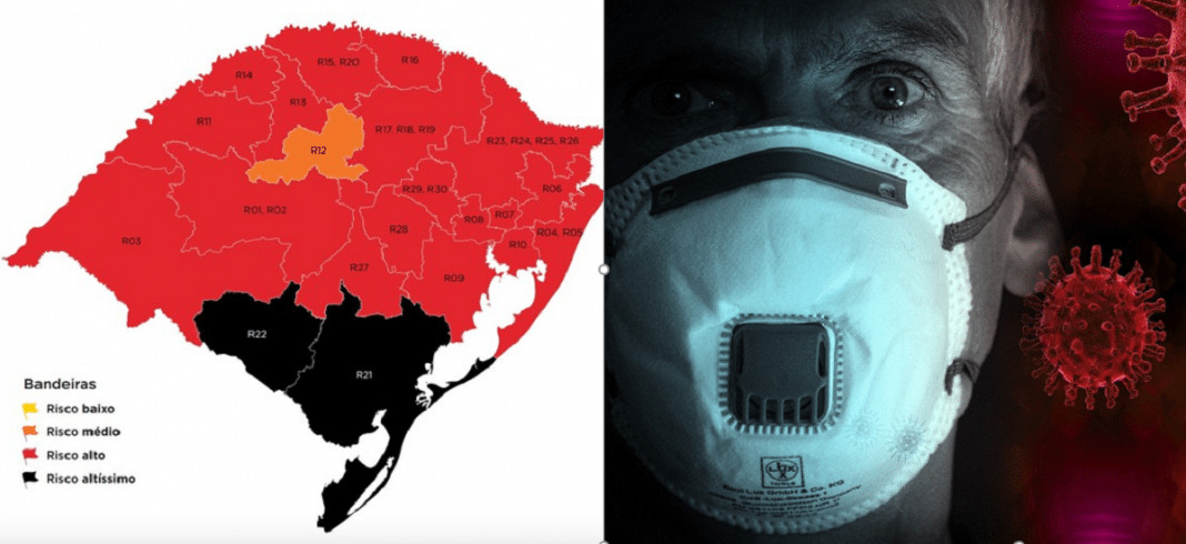 RIO GRANDE DO SUL tem bandeira preta no mapa de controle COVID19