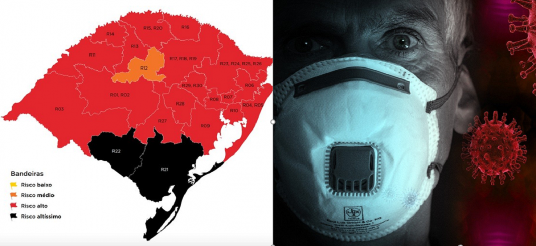 RIO GRANDE DO SUL tem bandeira preta no mapa de controle COVID19