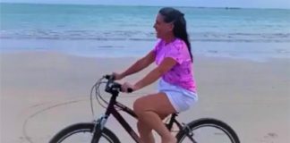 Glória Pires, aos 57 anos, celebra dar o primeiro passeio de bicicleta de sua vida: ”Nunca é tarde”