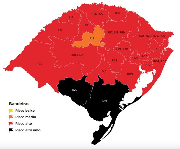 sensivel-mente.com - RIO GRANDE DO SUL tem bandeira preta no mapa de controle COVID19