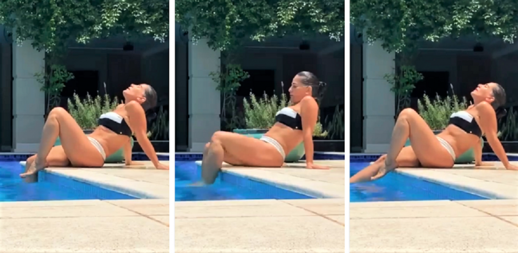 Glória Pires, aos seus 57 anos toma banho na piscina e a sua boa forma encanta os fãs: “Perfeita”