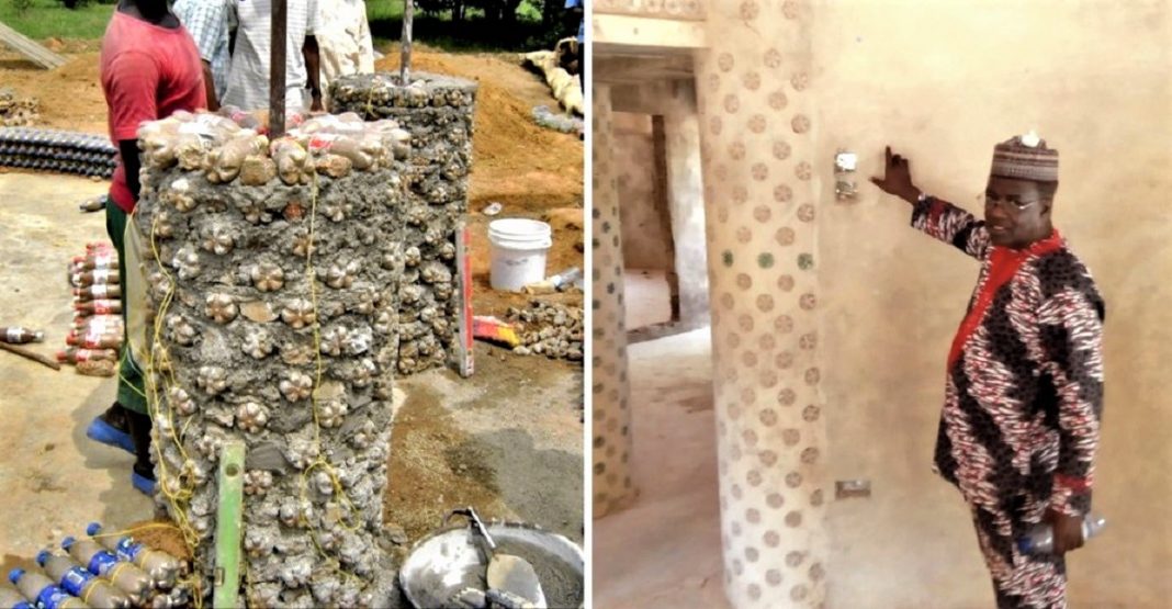 Nigeriano constrói casa com 14.800 garrafas plásticas reutilizadas. É mais sólido que tijolo