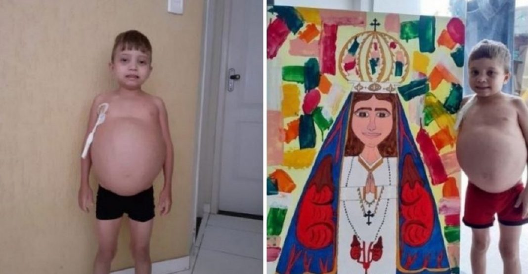 Menino de 13 anos desenha pinturas de santos para pagar um tratamento caro. Seu talento te dá força