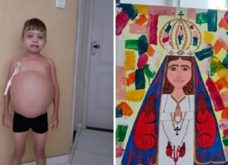 Menino de 13 anos desenha pinturas de santos para pagar um tratamento caro. Seu talento te dá força