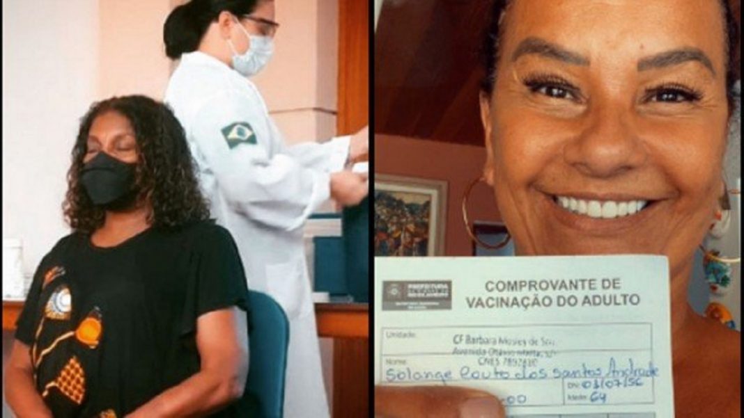 Zezé Motta e Solange Couto foram vacinadas contra Covid-19 no Retiro dos Artistas e estão felizes (vídeo)