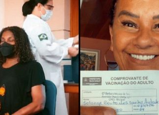 Zezé Motta e Solange Couto foram vacinadas contra Covid-19 no Retiro dos Artistas e estão felizes (vídeo)
