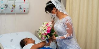 Noiva visita a mãe no hospital minutos antes de se casar: “Filha, você está aqui”