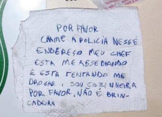 Jovem assediada pelo chefe em SC pede SOCORRO em guardanapo: “Por favor, não é brincadeira”