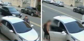 Mãe arriscou sua vida para tirar a filha de dentro do carro durante roubo (vídeo)