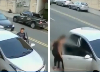 Mãe arriscou sua vida para tirar a filha de dentro do carro durante roubo (vídeo)